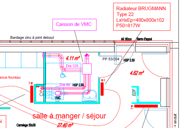 Dessin de chauffage & vmc